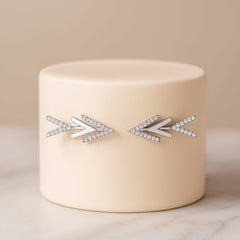 925 Sterling Silver Rhodium Plated CZ Arrow Ear Cuffs for Women