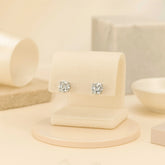 Classic Diamond Stud Earrings in White Gold – Timeless Round Cut