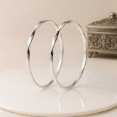 925 Sterling Silver Rhodium Plated Twisted Bangle Bracelet for Women