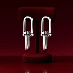 925 Sterling Silver Geometric Hoop Earrings | Rhodium Plated Minimalist Earrings for Women