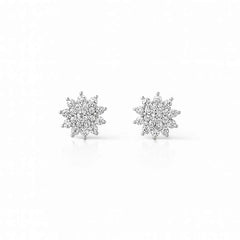 925 Sterling Silver Snowflake Stud Earrings | Rhodium Plated with Sparkling Cubic Zirconia