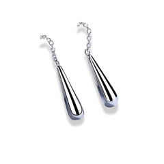 925 Sterling Silver Drop Earrings | Rhodium Plated Long Teardrop Dangle Earrings