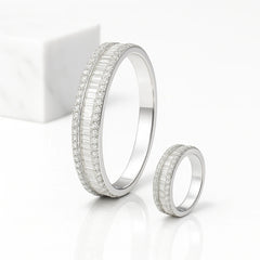 925 Sterling Silver Rhodium Plated CZ Stone Bangle Bracelet for Women