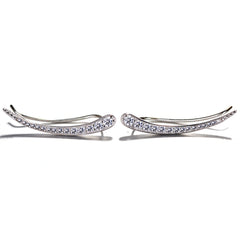 925 Sterling Silver Rhodium Plated CZ Minimalist Ear Cuffs