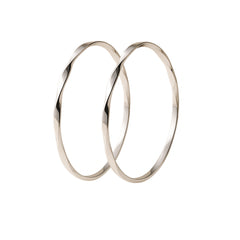 925 Sterling Silver Rhodium Plated Twisted Bangle Bracelet for Women